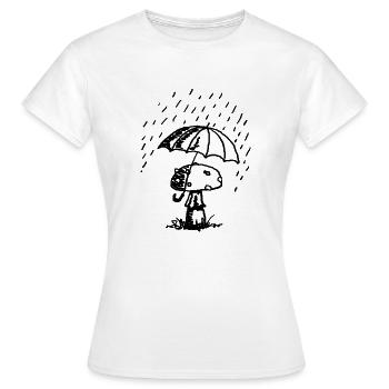 Mushroom in the rain - Women's T-Shirt - white - Front - AI Model Female 172 dark (172cm)