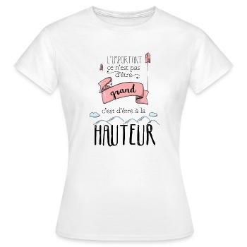 Etre à la hauteur - T-shirt Femme - blanc - Devant - AI Model Female 172 dark (172cm)