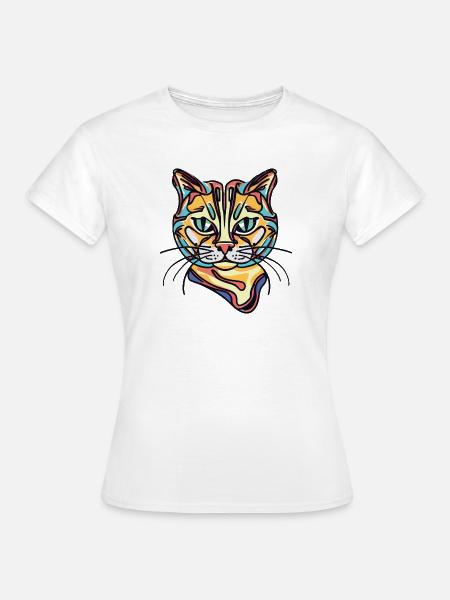 Bunte Katze - Frauen T-Shirt - Weiß