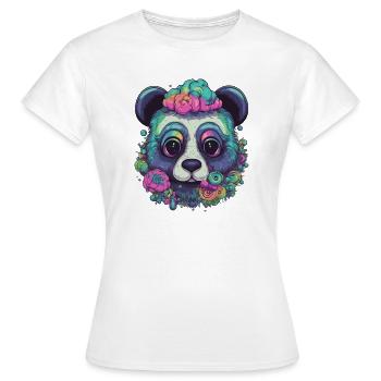 Panda psychédélique - T-shirt Femme - blanc - Devant - AI Model Female 172 dark (172cm)