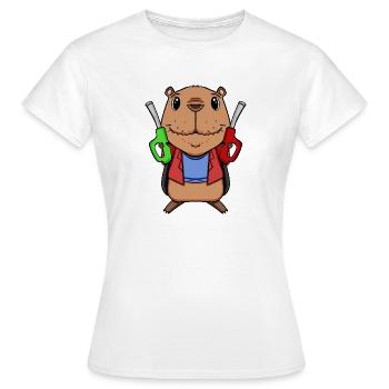 Préposé à la station-service de la station-service Capybara - T-shirt Femme - blanc - Devant - AI Model Female 172 dark (172cm)