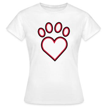 Pawprint Heart Emblem - Women's T-Shirt - white - Front - AI Model Female 172 dark (172cm)
