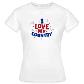 Land, ich liebe mein Land - Frauen T-Shirt - Weiß - Vorne - AI Model Female 172 dark (172cm)