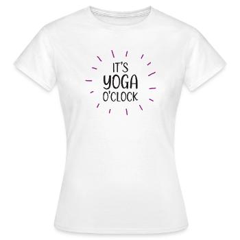 C’est Yoga O’Clock - T-shirt Femme - blanc - Devant - AI Model Female 172 dark (172cm)