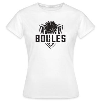 Boule boule boules pour bouler pétanque - T-shirt Femme - blanc - Devant - AI Model Female 172 dark (172cm)