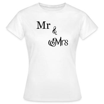 Mr and Mrs - Women's T-Shirt - white - Front - AI Model Female 172 dark (172cm)