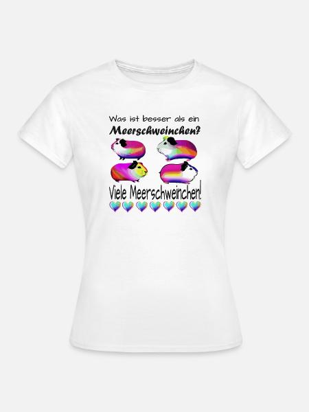 Pinke Meerschweinchen bunt - Frauen T-Shirt - Weiß