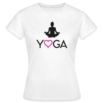 Yoga - T-shirt Femme - blanc - Devant - AI Model Female 172 dark (172cm)