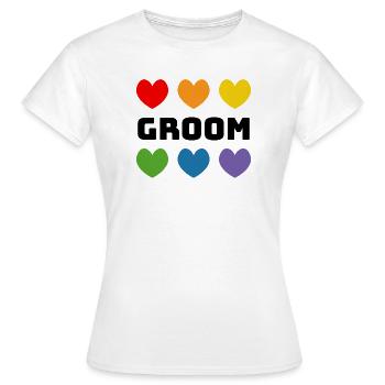 Rainbow Hearts Groom noir - T-shirt Femme - blanc - Devant - AI Model Female 172 dark (172cm)