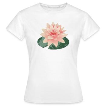 Beau nénuphar avec pétale de nénuphar vert - T-shirt Femme - blanc - Devant - AI Model Female 172 dark (172cm)