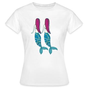 Double Sirène - T-shirt Femme - blanc - Devant - AI Model Female 172 dark (172cm)