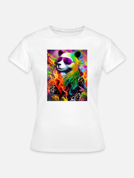 Regenbogen Panda Sonnenbrille - Frauen T-Shirt - Weiß