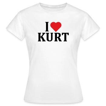 nom du t-shirt J’adore Kurt idée cadeau de t-shirt - T-shirt Femme - blanc - Devant - AI Model Female 172 dark (172cm)