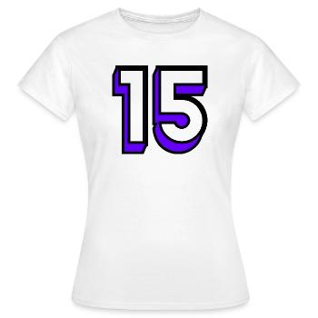 15. 15 YEARS. 15th ANNIVERSARY. BIRTHDAY 15 YEARS. - Women's T-Shirt - white - Front - AI Model Female 172 dark (172cm)