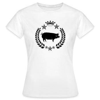 Cochon d’ombre en couronne de laurier avec couronne - T-shirt Femme - blanc - Devant - AI Model Female 172 dark (172cm)