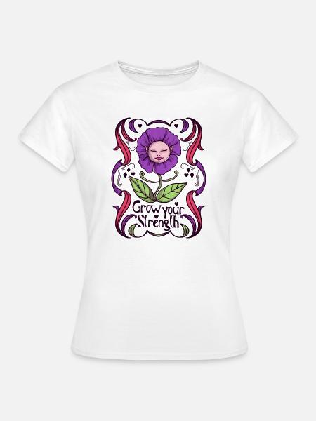 Empowerment Blumendesign - Frauen T-Shirt - Weiß