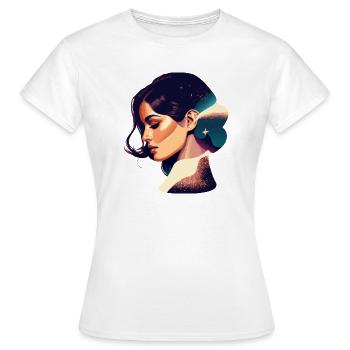Illustration de femme de rêve cosmique - T-shirt Femme - blanc - Devant - AI Model Female 172 dark (172cm)