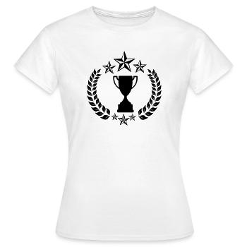 Couronne de laurier avec coupe et étoiles - T-shirt Femme - blanc - Devant - AI Model Female 172 dark (172cm)