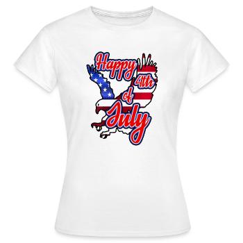 Happy 4th of July - Independence Day - Frauen T-Shirt - Weiß - Vorne - AI Model Female 172 dark (172cm)