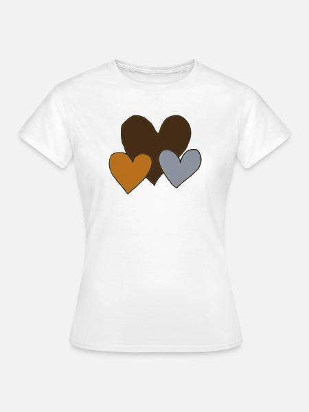 herzen dreierpack - Frauen T-Shirt - Weiß
