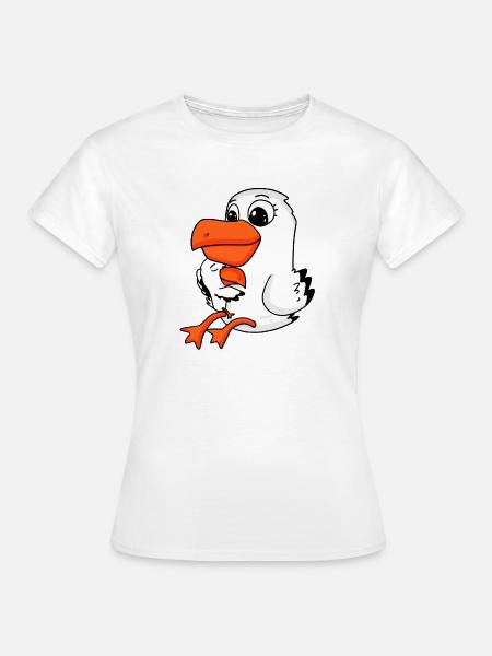 Famille de mouettes - mouette avec bébé - T-shirt Femme - blanc