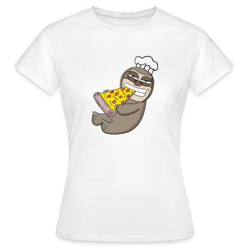 Gourmet Sloth Pizza - T-shirt Femme - blanc - Devant - AI Model Female 172 dark (172cm)