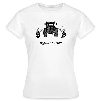 Farm tractor with grain stalks - Women's T-Shirt - white - Front - AI Model Female 172 dark (172cm)
