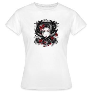 viktorianisches Gothic Porträt einer jungen Frau - Frauen T-Shirt - Weiß - Vorne - AI Model Female 172 dark (172cm)