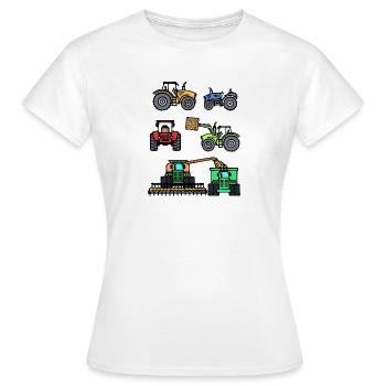 Machines agricoles Véhicule utilitaire Tracteur - T-shirt Femme - blanc - Devant - AI Model Female 172 dark (172cm)