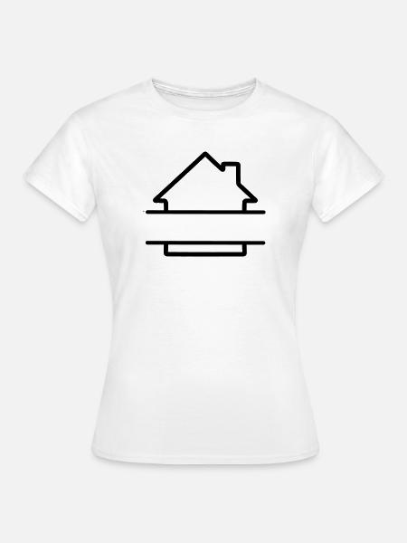 Startseite einfaches Logo-Textbanner - Frauen T-Shirt - Weiß