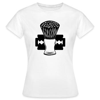 Razor and shaving brush - Women's T-Shirt - white - Front - AI Model Female 172 dark (172cm)