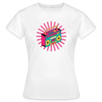 rétro, 90's, 1990, vintage, stéréo - T-shirt Femme - blanc - Devant - AI Model Female 172 dark (172cm)