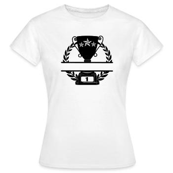 Coupe de première place avec plaque signalétique - T-shirt Femme - blanc - Devant - AI Model Female 172 dark (172cm)