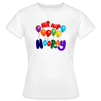 Party Hip, hip hourra - T-shirt Femme - blanc - Devant - AI Model Female 172 dark (172cm)