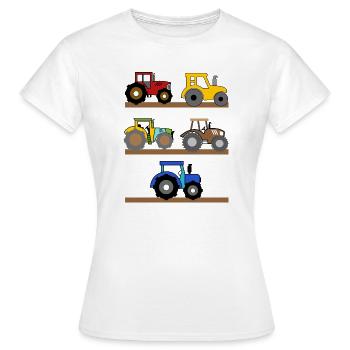 Landmaschinen Traktor Biobauer Bauer Landleben - Frauen T-Shirt - Weiß - Vorne - AI Model Female 172 dark (172cm)
