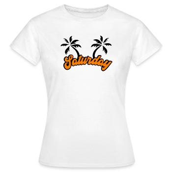Samedi Le design du week-end - T-shirt Femme - blanc - Devant - AI Model Female 172 dark (172cm)