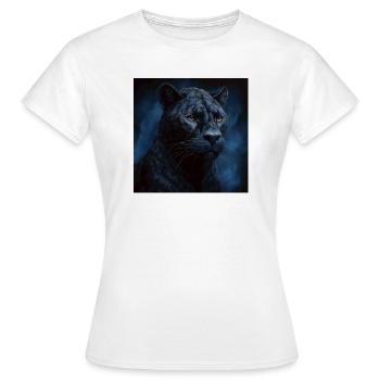 Mitternachtspanther im blauen Nebel - Frauen T-Shirt - Weiß - Vorne - AI Model Female 172 dark (172cm)