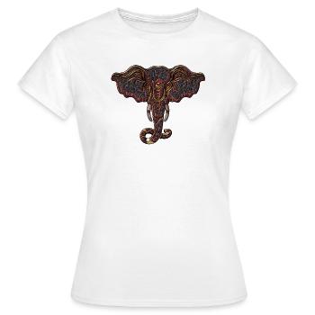 Tête d’éléphant décorative - T-shirt Femme - blanc - Devant - AI Model Female 172 dark (172cm)
