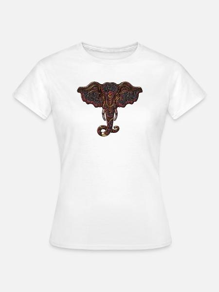 dekorativer Elefantenkopf - Frauen T-Shirt - Weiß