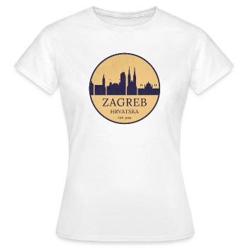 Zagreb, Croatie - Skyline Badge - T-shirt Femme - blanc - Devant - AI Model Female 172 dark (172cm)