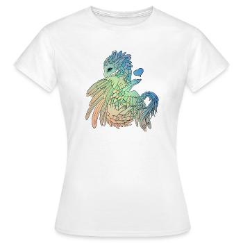 Mystischer Drache - Frauen T-Shirt - Weiß - Vorne - AI Model Female 172 dark (172cm)
