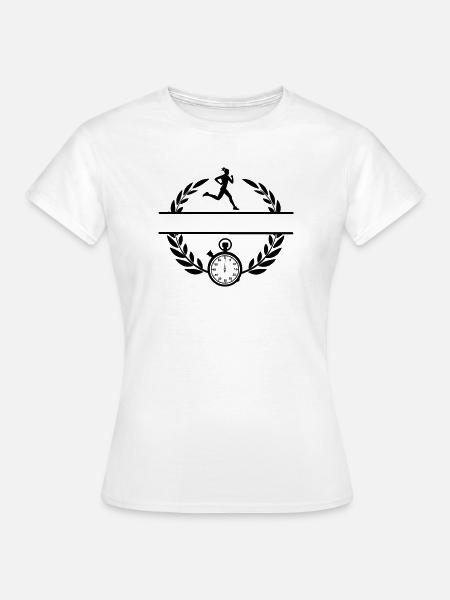 Stoppuhr-Läufer - Frauen T-Shirt - Weiß