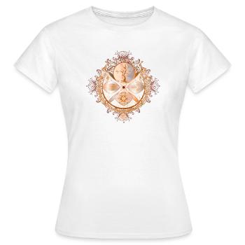 magisches Amulett, goldener Baum des Lebens Symbol - Frauen T-Shirt - Weiß - Vorne - AI Model Female 172 dark (172cm)