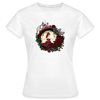 Princesse dans la roseraie au look Art Nouveau - T-shirt Femme - blanc - Devant - AI Model Female 172 dark (172cm)