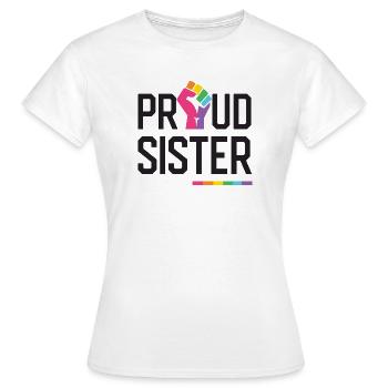 LGBT Pride Month - Proud Sister - Women's T-Shirt - white - Front - AI Model Female 172 dark (172cm)