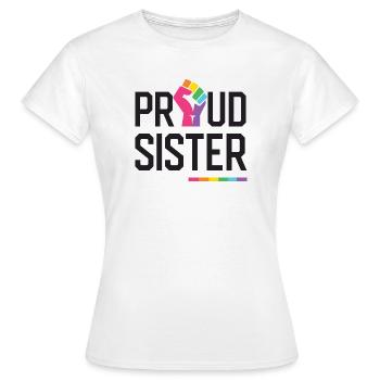 LGBT Pride Month - Proud Sister - Women's T-Shirt - white - Front - AI Model Female 172 dark (172cm)