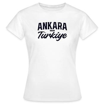 Ankara Turkiye Schriftlogo - Frauen T-Shirt - Weiß - Vorne - AI Model Female 172 dark (172cm)