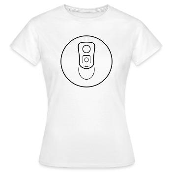 Dose von Oben mit großer Dosenlasche - Frauen T-Shirt - Weiß - Vorne - AI Model Female 172 dark (172cm)
