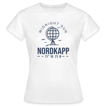 Cadeau du voyage en voiture Nordkapp North Cape Norway - T-shirt Femme - blanc - Devant - AI Model Female 172 dark (172cm)