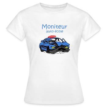 Moniteur auto-école - T-shirt Femme - blanc - Devant - AI Model Female 172 dark (172cm)